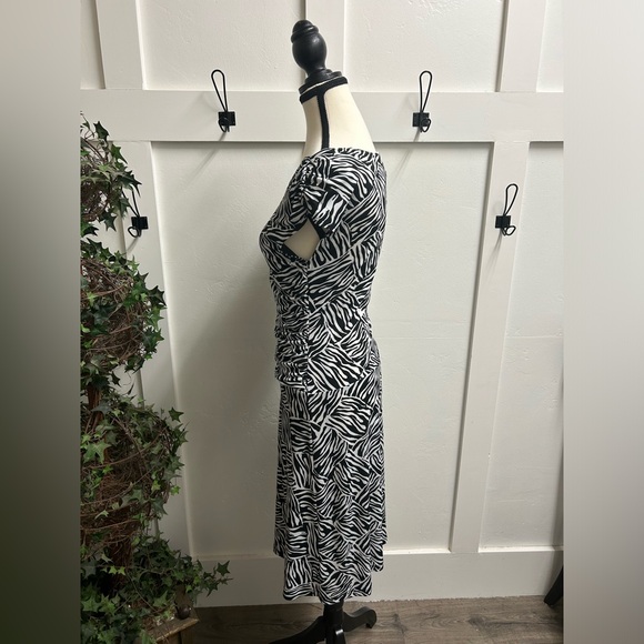 Enfocus Petite Women’s Black White Stretch Casual Career Dress Size 8P - Picture 4 of 9